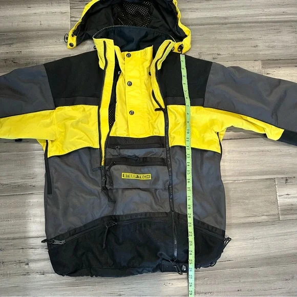 VTG The North Face Steep Tech Mountain Jacket grey yellow Sz L RARE Look - Picture 5 of 7